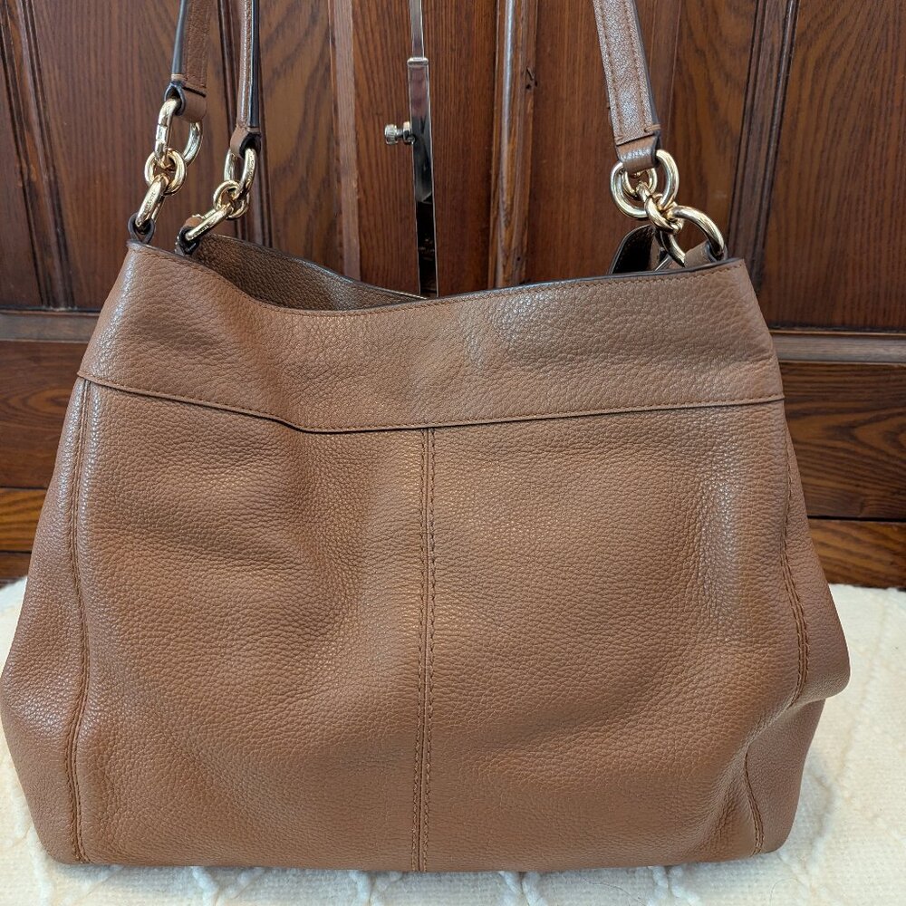 Coach Lexi pebble leather shoulder bag F57545 in mocha - Picture 3 of 15